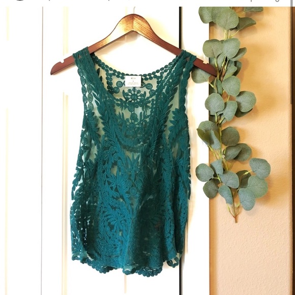 Anthropologie- Pins & Needles Lace Tanktop - Picture 3 of 5